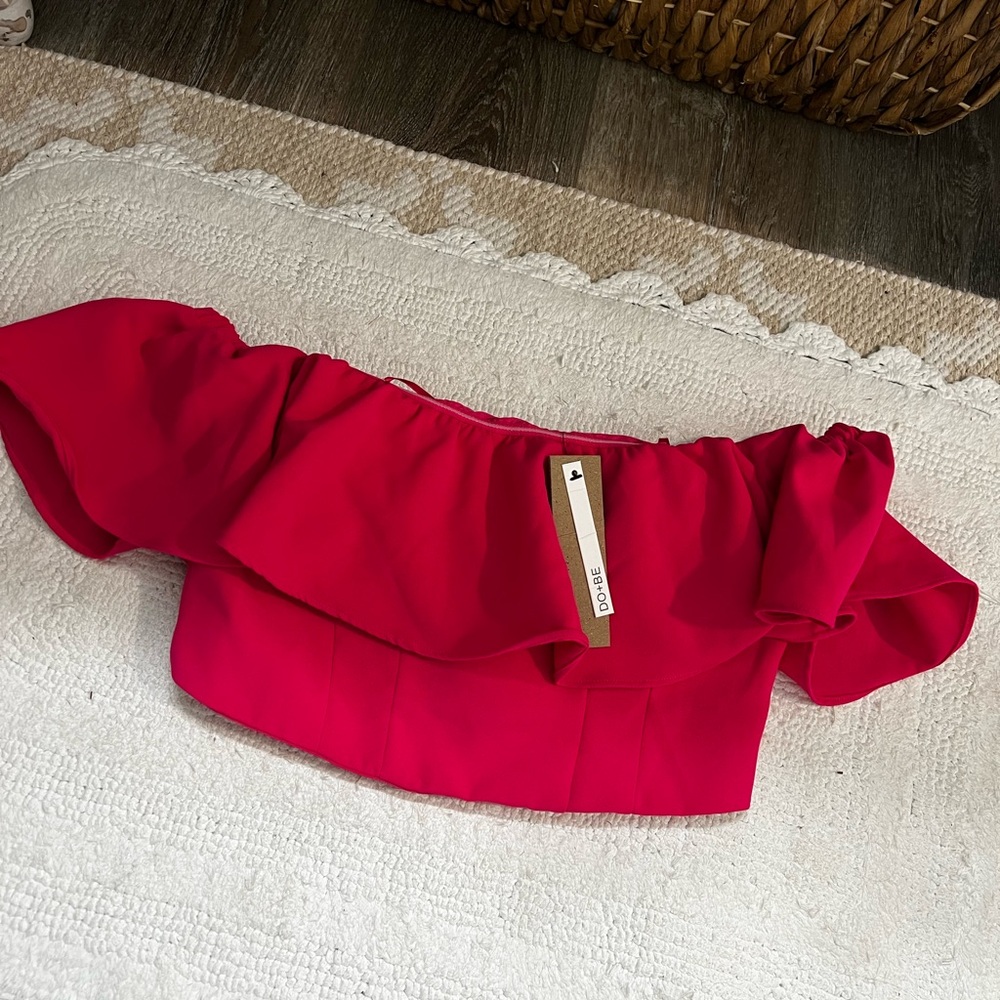 DO+BE Vibrant Pink Off-Shoulder Top